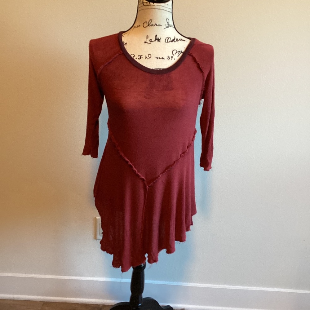 Free People Knit Tunic Burgundy
